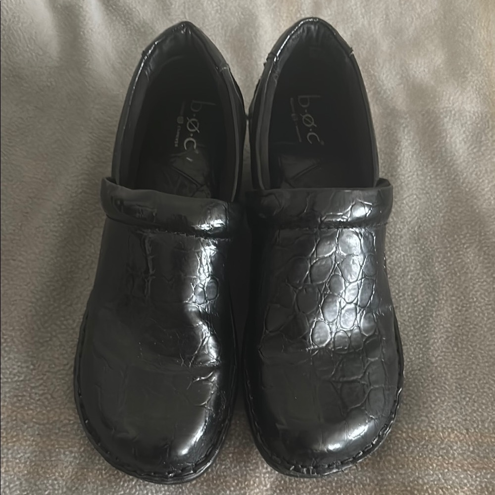 b.o.c. Black Dress Shoes with Polished Leather Finish